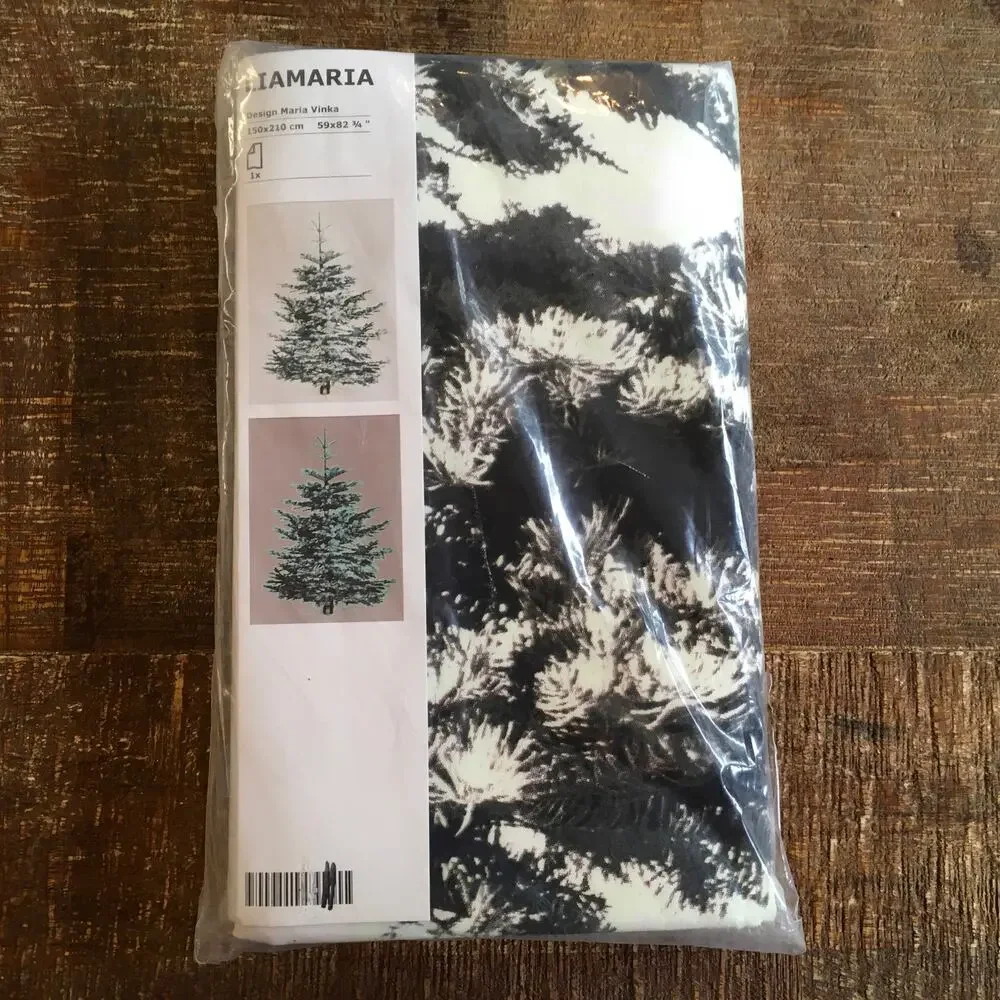 IKEA Liamaria Pine Christmas Tree Fabric Wall Hanging NEW 59 x 82 Glow in Dark